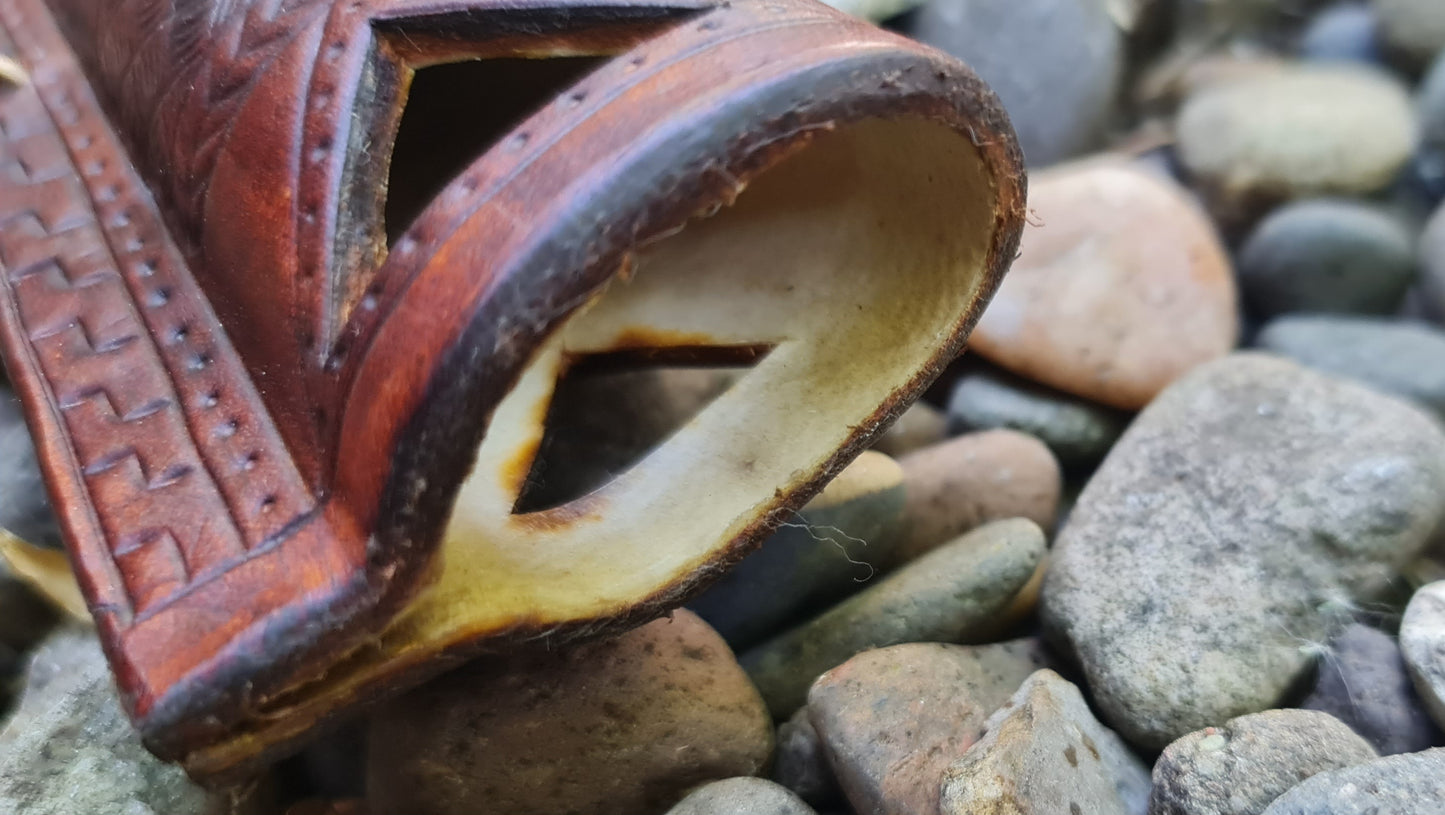 Antler handled knife and Irish sheath.