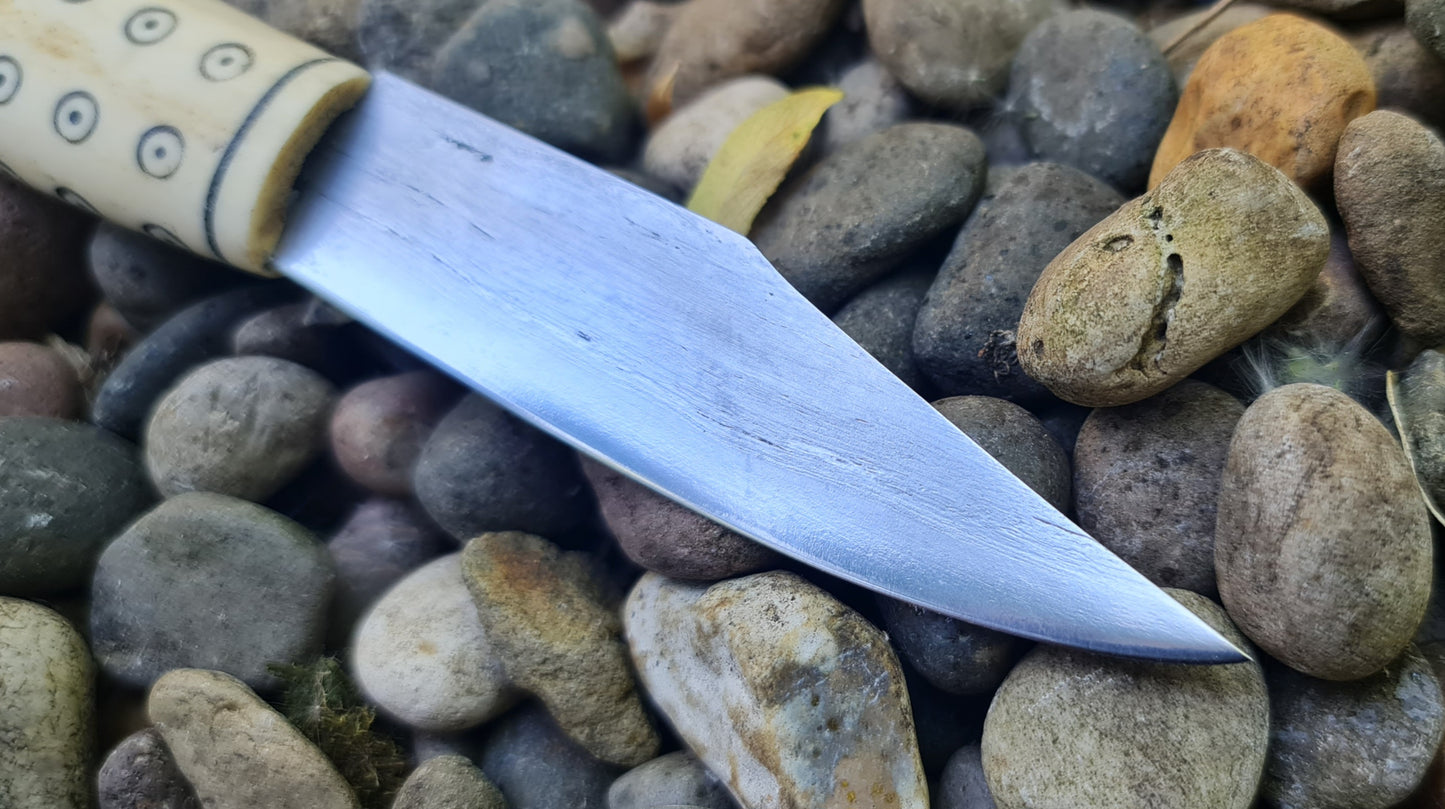 Antler handled knife and Irish sheath.