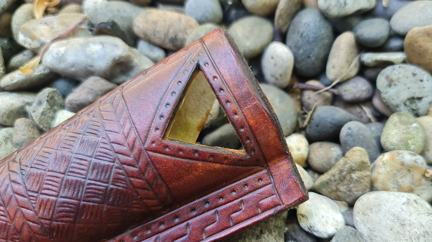Antler handled knife and Irish sheath.