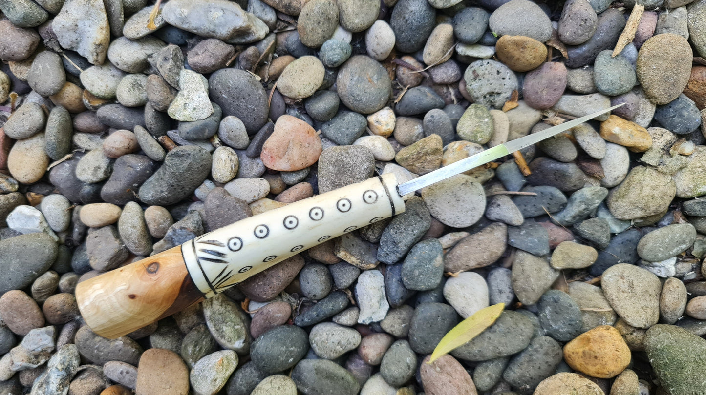 Antler handled knife and Irish sheath.