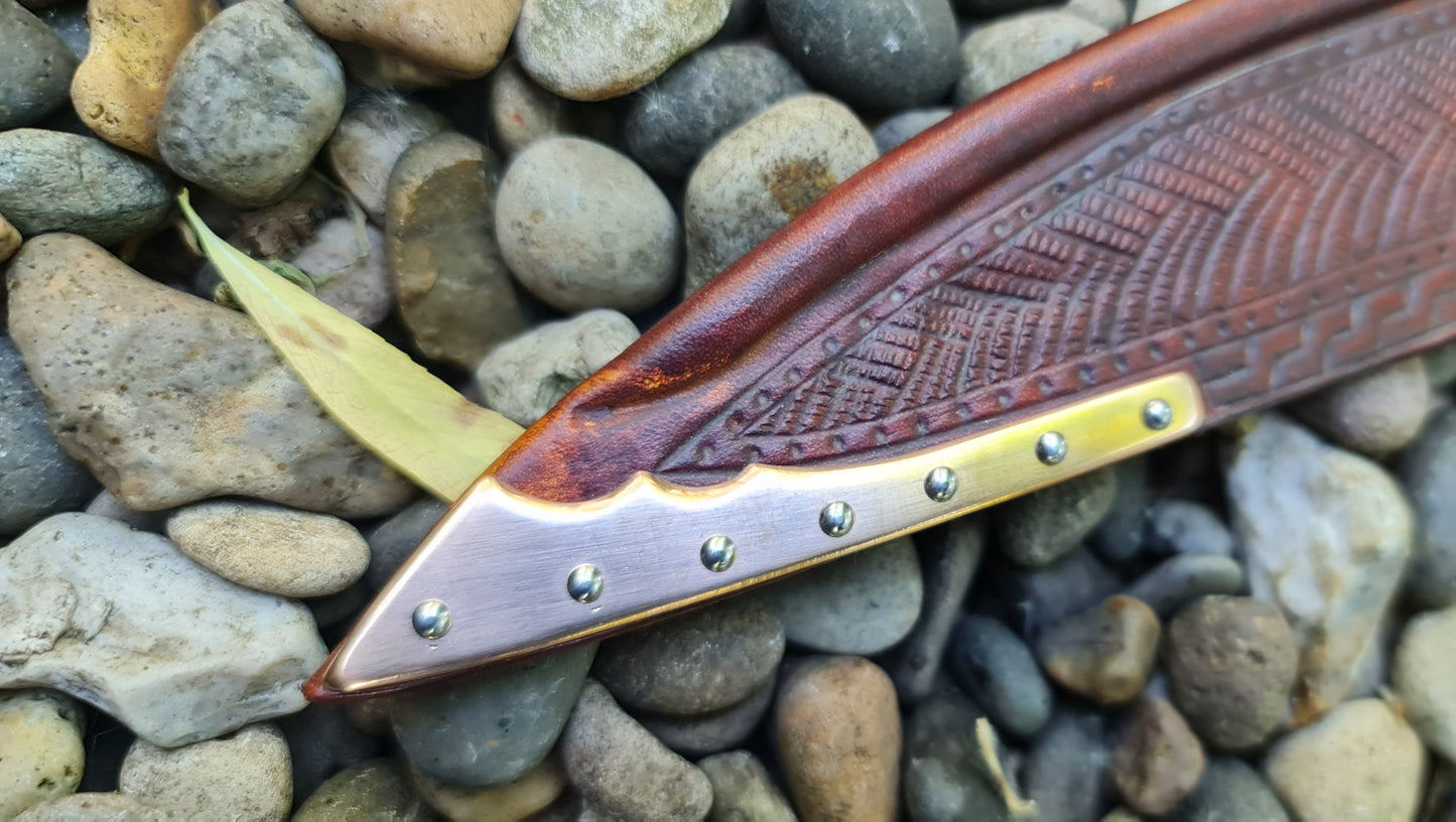 Antler handled knife and Irish sheath.